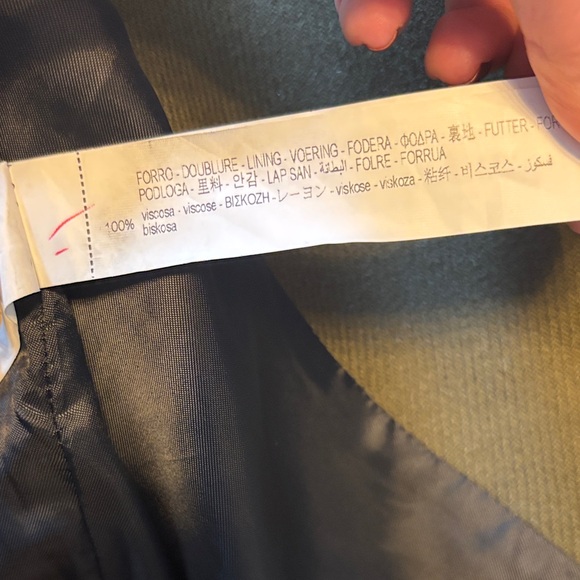 Zara Woman’s Olive Double-Breasted Coat with Gold Buttons - Picture 6 of 9